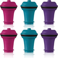 Vacu Vin Wine Saver Vacuum Stoppers – Set of 6 – 6 Stopper Set, Multicolor 