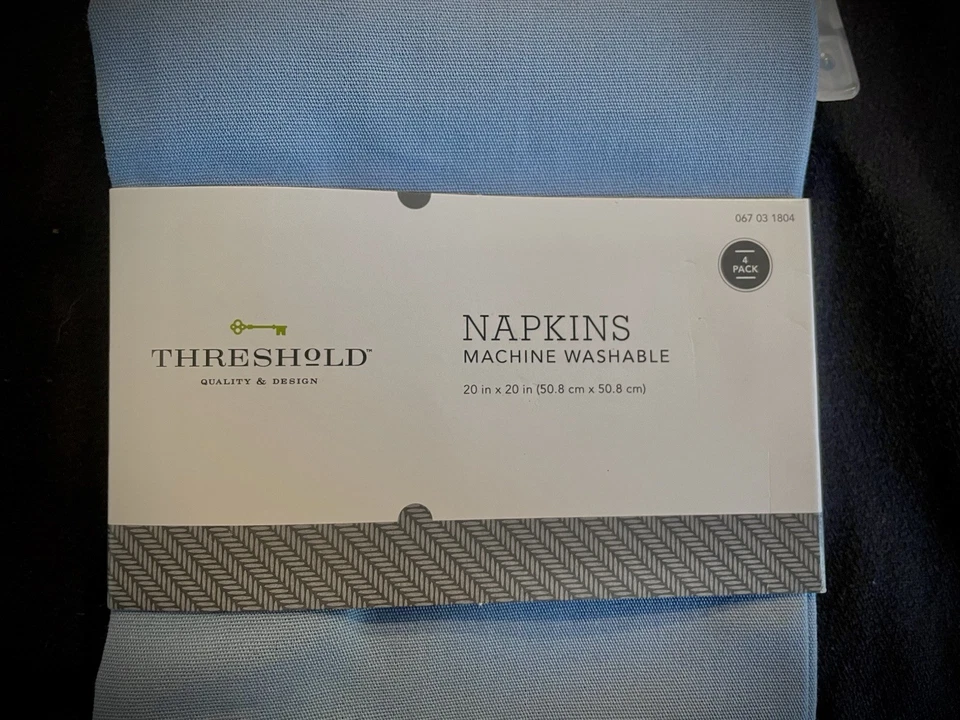 Threshold Target 100% Cotton Napkins 20” Hemstitch Blue / Pioneer Sage Set Of 4 - Image 4 of 4