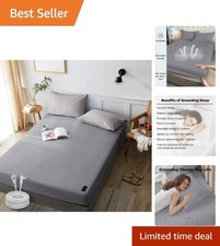 Organic Cotton and Silver Fiber Grounding Sheet - Grey Full Size, 14" Pocket
