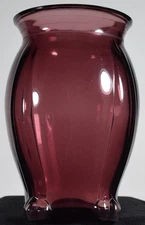 Vintage Art Deco L.E. Smith Glass Company Amethyst Fat Lion Paw Footed Vase