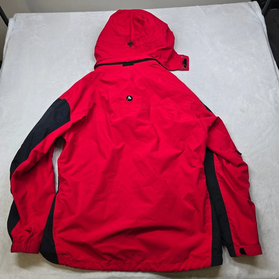 Chaqueta de esquí de nailon Marmot para hombre XL roja negra sistemas con capucha membrana snowboard Foto 3 de 4