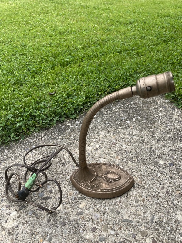 Vintage Art Deco Cast Iron Gooseneck Desk Lamp