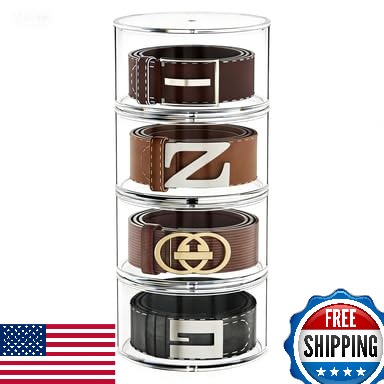 FEMEL Belt Organizer, Acrylic Belt Storage Holder for Closet & Drawer, 4-Layer S