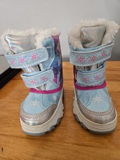 Disney Toddler Girls Size 6 Frozen Winter Boots. Blue and Purple