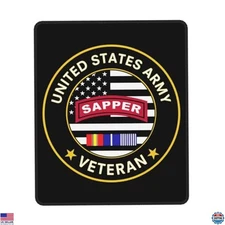 US Sapper Korean War Veteran Desk Pad - 7"x8.6" Non-Slip Rubber, Stitched Edges