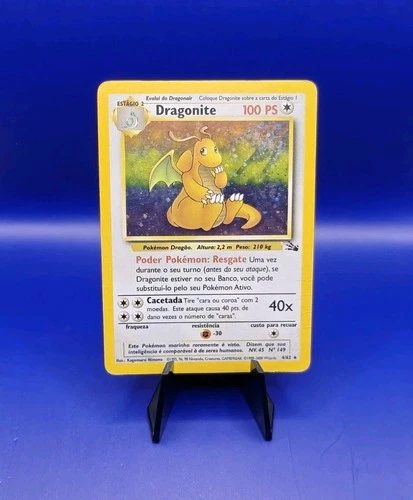 Dragonite 4/62 PORTUGUESE Fossil Set Holo Pokemon Card Nintendo Pokémon WOTC
