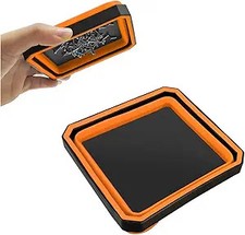 Collapsble Magnetic Parts Tray Dual-sided Magnet Base Silicone Color Orange