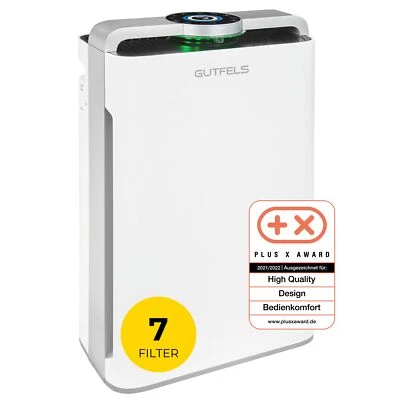 GUTFELS Luftreiniger, 2-in-1 Kombigerät, 7-Fach-Filtertechnologie, LR 67015 we