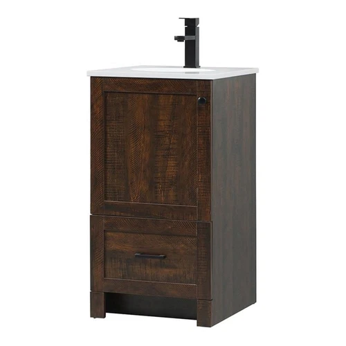 Elegant Decor Soma 18" Aluminum MDF Single Bathroom Vanity in Expresso - Picture 1 of 8
