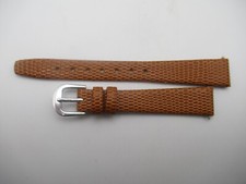 14MM Flat Lizard Grain Ladies Tan Watch Band