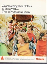 Vintage advertising print ad FASHION Monsanto Wear Dated Guarantee Kids Clothes 