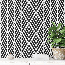 Geometric Tree Pattern Wall Stencil - Large, Reusable Wall Pattern Stencil