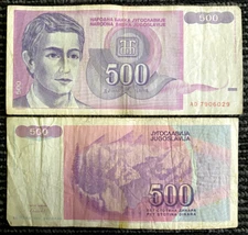 Yugoslavia 500 Dinara 1992 Banknote World Paper Money Circulated