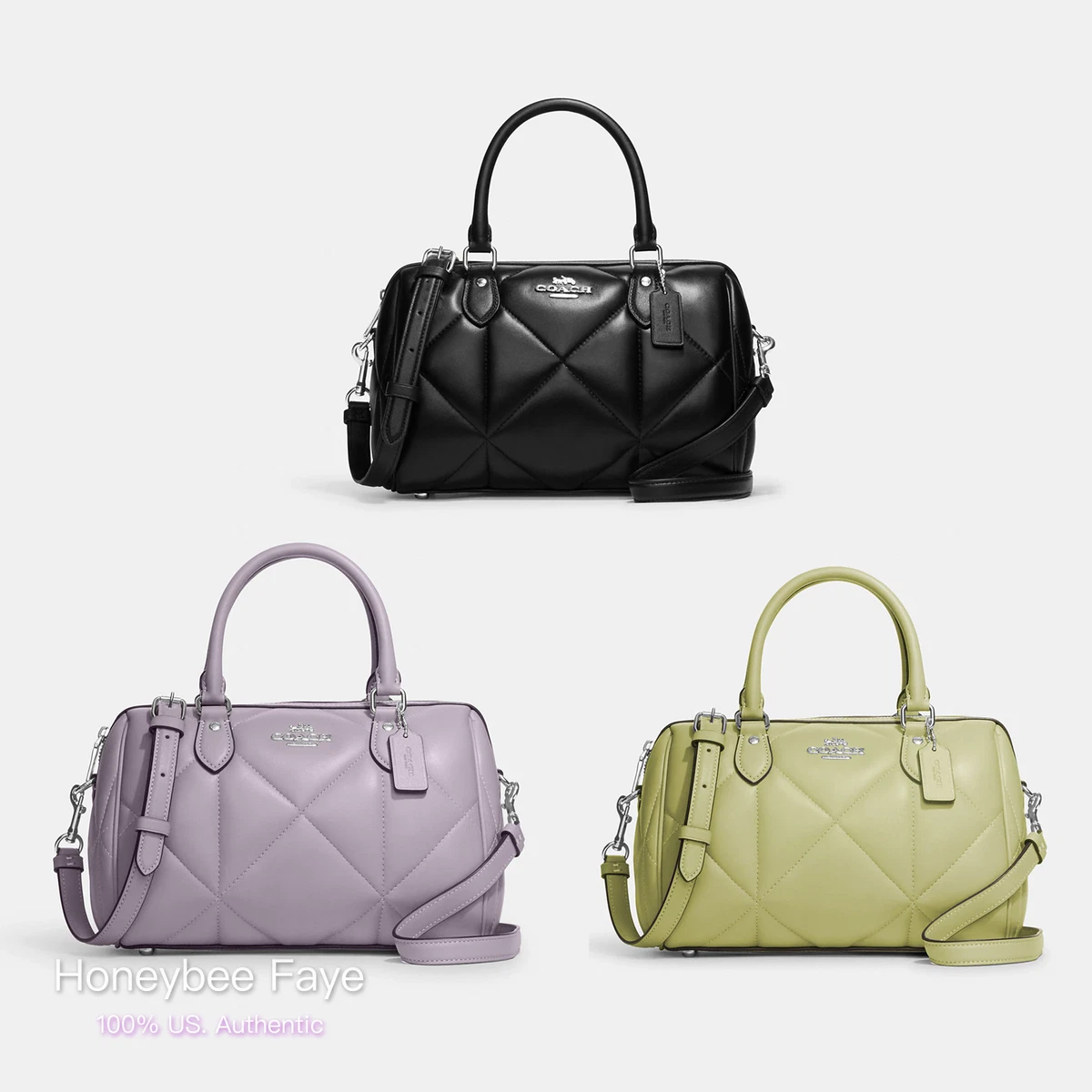 NWT Coach Rowan Satchel With Puffy Diamond Quilting CJ610