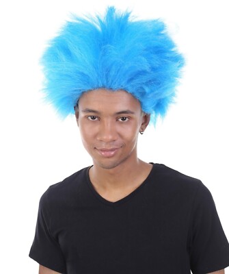 Thing 1 & Thing 2 Perücke blau stacheliges Haar Dr. Seuss Cosplay Kostüm UK