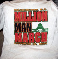 Vintage Million Man March T Shirt 2 Farrakhan 1995 XL Rare Hip Hop Rap