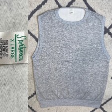 VTG 70s XL Sportswear Blank Tri Blend Raglan Sleeveless Sweatshirt Heather Grey