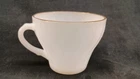 Vintage Anchor Hocking Heat Resistant Milk Glass Swirl With Gold Rim Cup