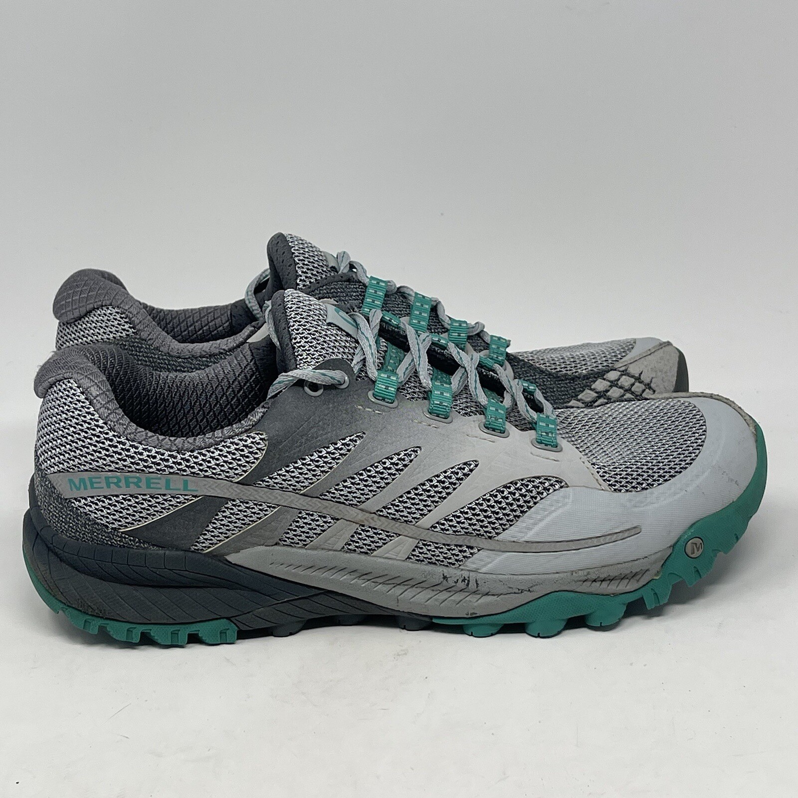 Scarpe Merrell Allout Charge donna 9 5 grigio verde trail terreno running sneakers