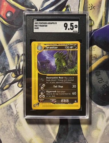 SGC 9.5 TYRANITAR 40/147 RARE AQUAPOLIS SET COLLECTION 2003 POKEMON - PSA CGC
