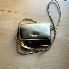 Vintage Gold Mini Crossbody Bag  70s 80s