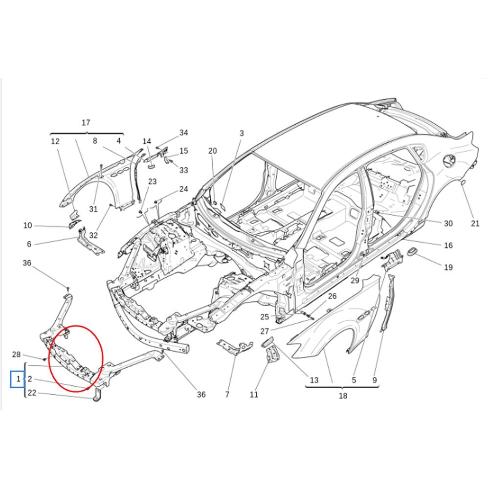 📞 Maserati Quattporte M156 Front Upper Cross Member 673006046 Radiator Support