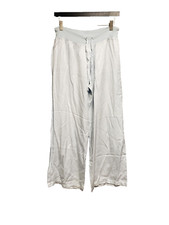 PJ Harlow Jolie Satin Silky Wide Leg Tie Waist Lounge Blue Pajama Pants Small