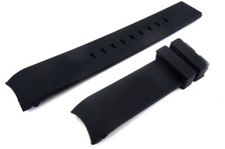 Bracelet montre de plongée caoutchouc silicone cornes incurvées 20 mm sur boucle en acier inoxydable