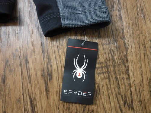 Chaqueta para hombre Spyder Polar gris y negra con cremallera completa manga larga M ~NUEVA CON ETIQUETAS~ - Imagen 7 de 12
