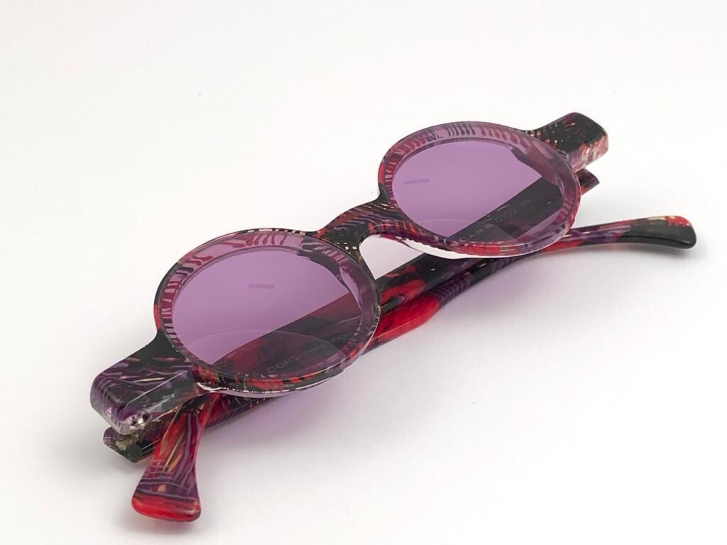 Alain Mikli Paris Round Pink Metal Frame Sunglasses - Women\'s Fashion Accessory NEW VINTAGE ALAIN MIKLI 0150 ROUND PINK TONES LENSES  main image 2