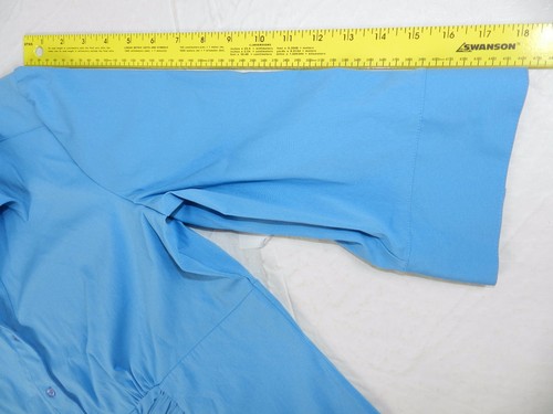 SCOTT TAYLOR shirt top size 1X blue button down stretch blouse NEW (km14) - Picture 6 of 7