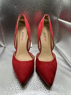 Women s Just Fab Tilla Red Bow High Heels Size 5.5 (Z4)