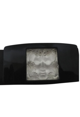 Lalique Black Suede Arethuse Belt 30” to 34” b1194-black-suede-belt-993784.  main image 4