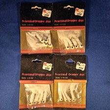 Vintage Pearlized Crappie Jigs 1/8 oz and 1/16 oz White Fishing Lure