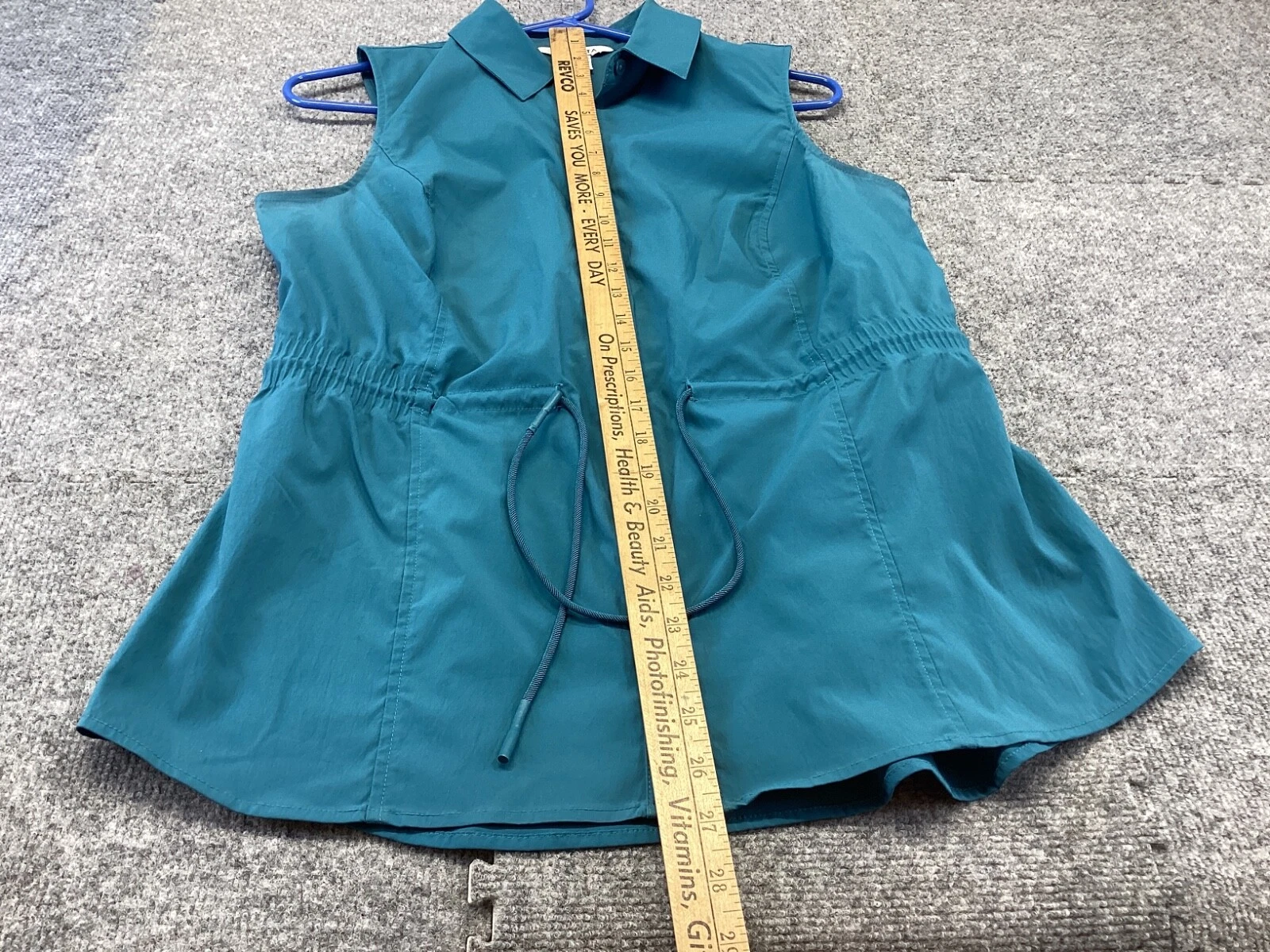 athleta levitate poplin cinched drawstring waist blouse shirt