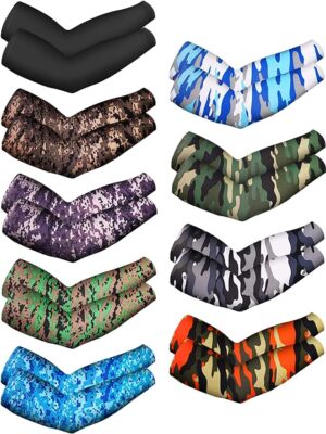 9 Pares De Mangas De Brazo Para Hombres Y Mujeres Proteccion Solar UV Brazos