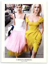2018 Carolina Herrera Print Ad, Models Jean Campbell Ruth Bell S/S Cute Dresses