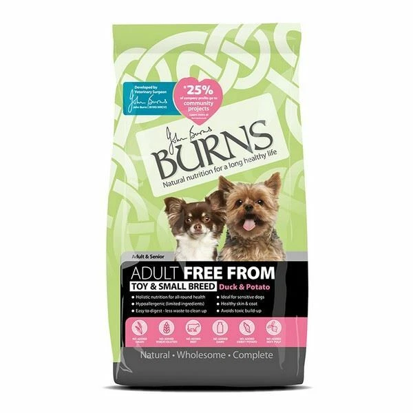 Burns duck and top potato dog food