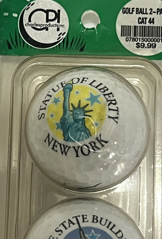 Pelotas de golf vintage Nike de la ciudad de Nueva York Estatua de la Libertad Empire State Building Foto 2 de 4