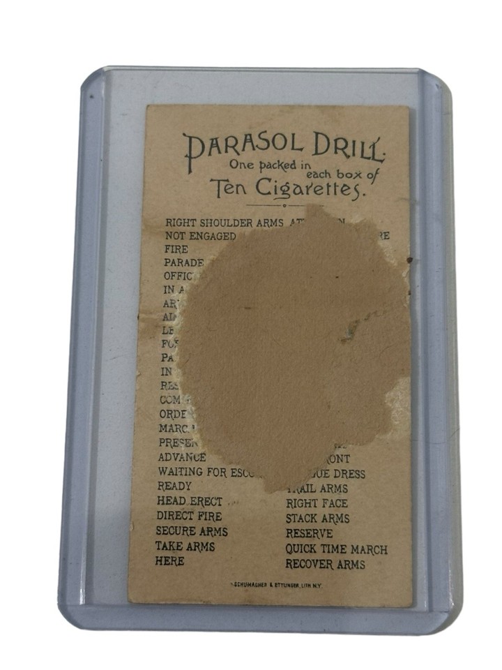 1888 N18 Allen & Ginter Parasol Drill On Guard Victorian Woman