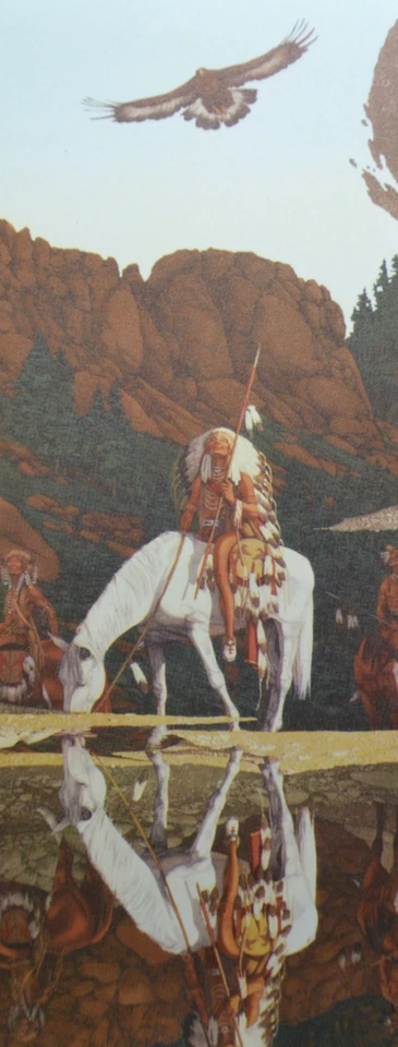 Bev Doolittle *Impresiones artísticas Lienzo Tex 7x12 The Good Omen Native American Spirit Foto 2 de 4