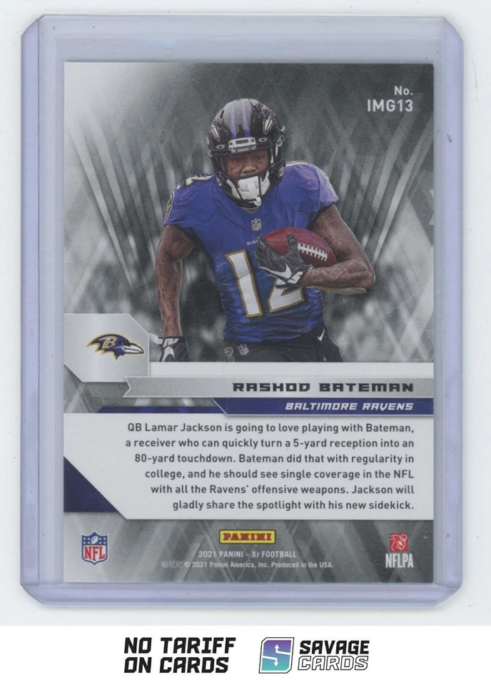 2021 Panini XR Impending Greatness Red Rashod Bateman /149 #IMG13 Baltimore - Image 2 of 3