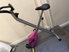 Opti Folding Magnetic Resistance Exercise Bike w/ LCD Monitor - Pink