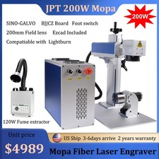 200W JPT Mopa M7 Fiber Laser Marking Machine Metal Laser Engraving Fume Purifier