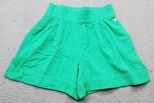 CALIA Swim Cover-Up Shorts Women's 2XS Green Regular Fit High Waisted Pull-On