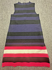 Eliza J Dress Womens 6 Navy Pink Black White Striped Sleeveless Knit A-Line