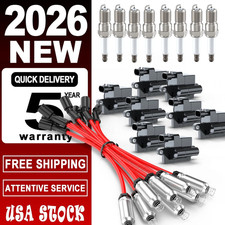 For 2002-2006 Cadillac Escalade 8 Pack Square Ignition Coil Spark Plug Wire