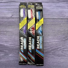 3 VTG Reach Toothbrush Between Medium Soft Full Size 1994 Ripple Bristles NOS