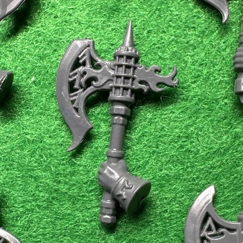 Warhammer Dwarf Fyreslayers Vulkite Weapon Axe Left 5x Bits Games Workshop 🟢 - Picture 4 of 6