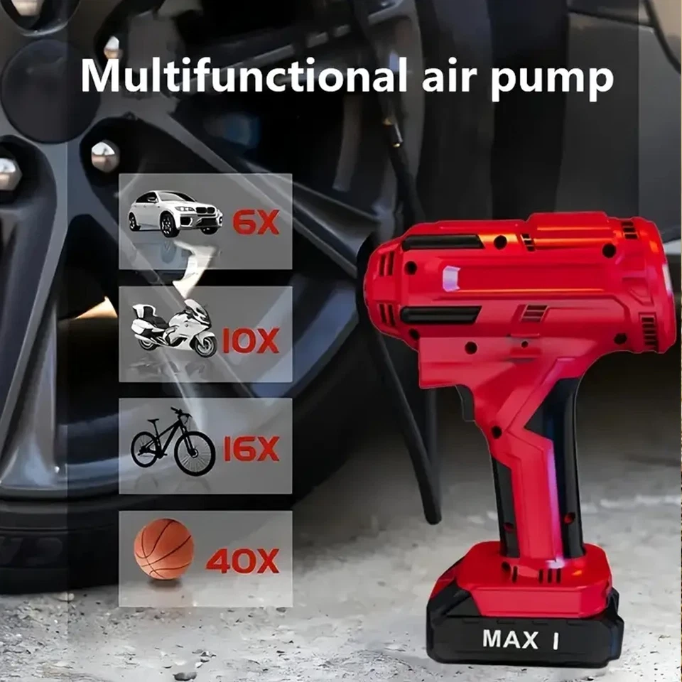 Inflador de neumáticos inalámbrico 150 PSI compresor de aire batería recargable bomba de aire para automóvil Foto 3 de 4